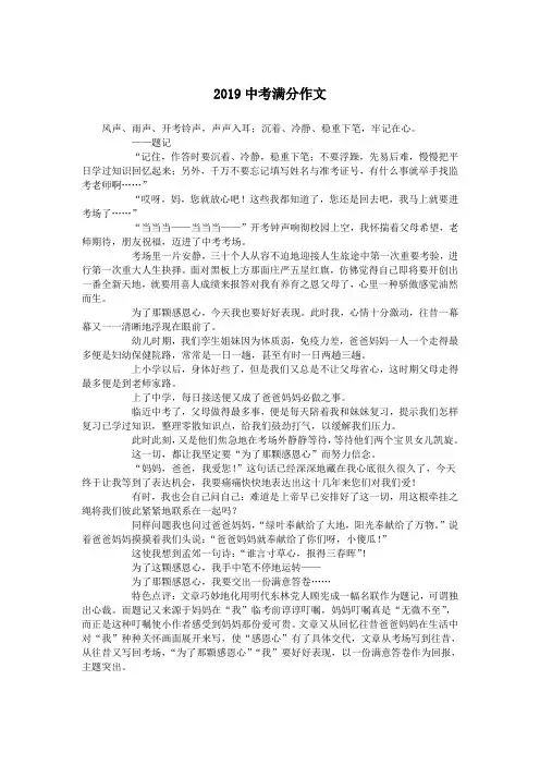 2019中考满分作文.doc