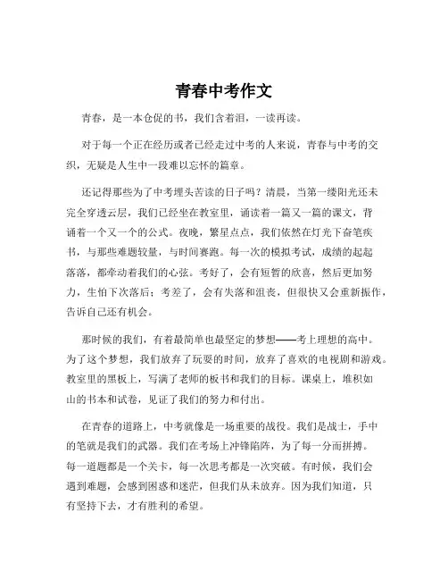 青春中考作文