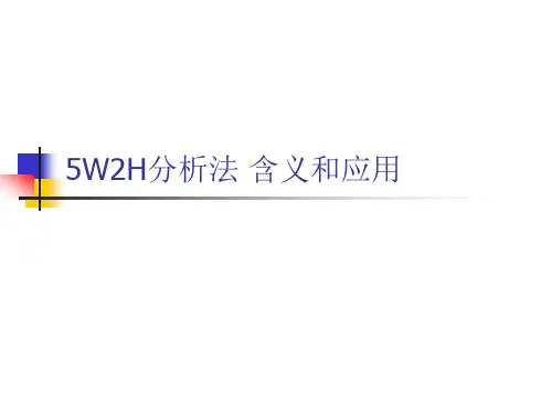 5W2H分析法 含义和应用
