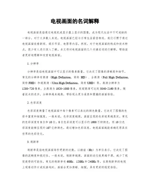 电视画面的名词解释