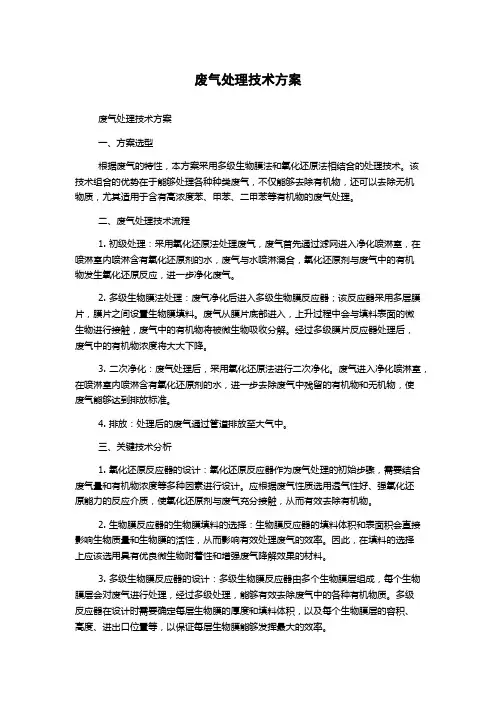 废气处理技术方案