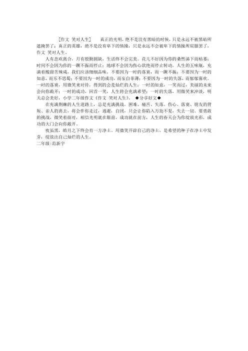 作文 笑对人生