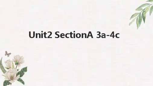人教版英语九年级全册 Unit2 SectionA 3a-4c 课件