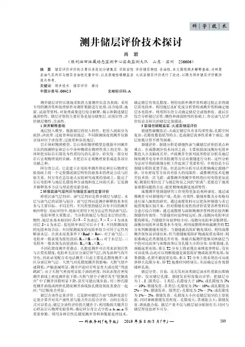 测井储层评价技术探讨