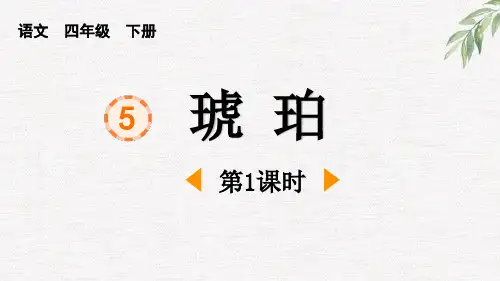 最新统编部编版语文四年级下册《琥 珀(第1课时)》精品教学课件