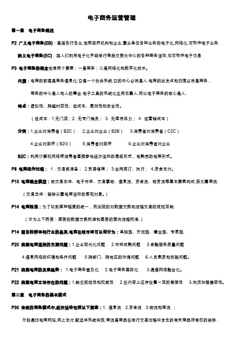 电子商务运营管理重点20150622