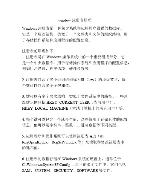 window 注册表原理