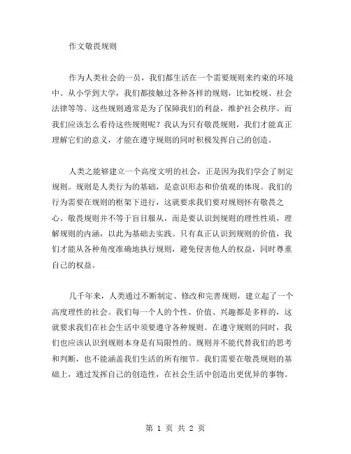 作文敬畏规则范文