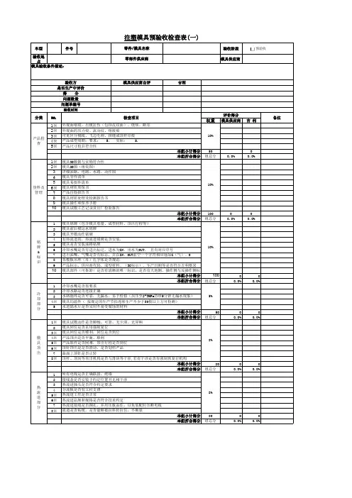 模具预验收检查表及报告