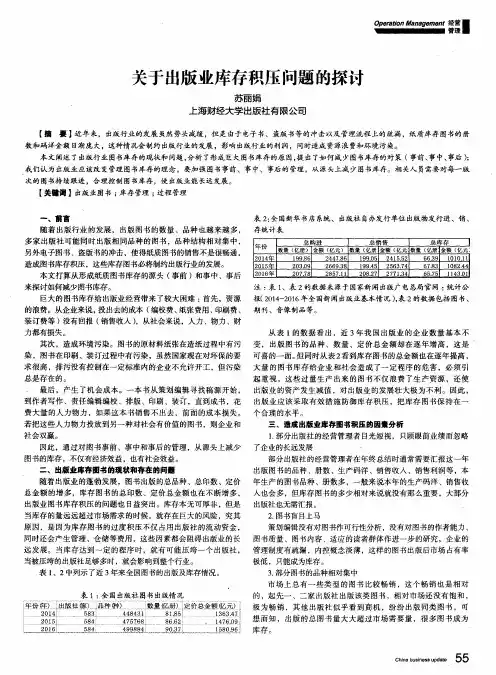 关于出版业库存积压问题的探讨