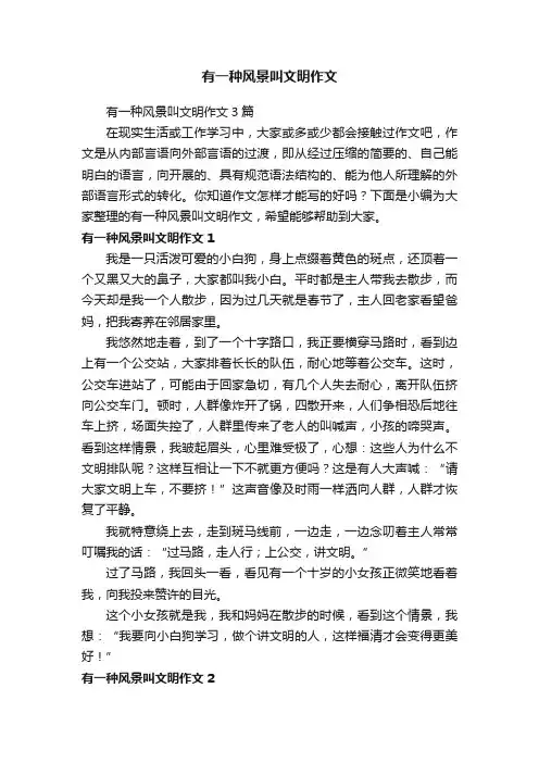 有一种风景叫文明作文3篇