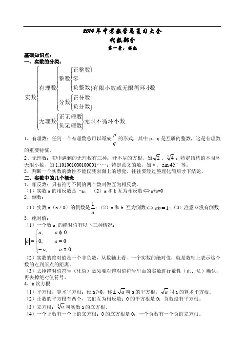 2014年中考数学总复习资料大全