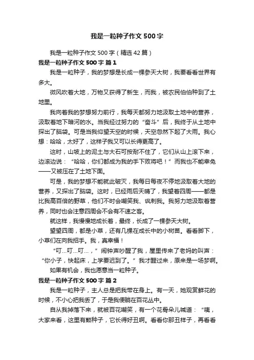 我是一粒种子作文500字（精选42篇）