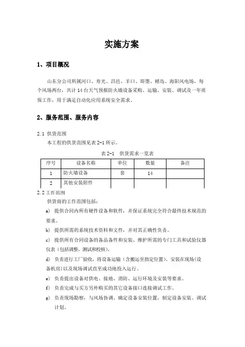 (完整版)防火墙安装调试方案