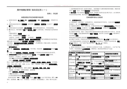 高中地理必修3知识点总结(湘教版)