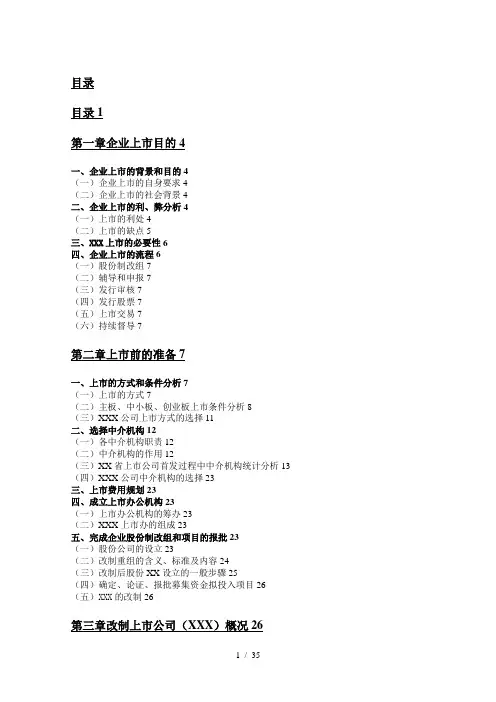 某公司的上市规划 2