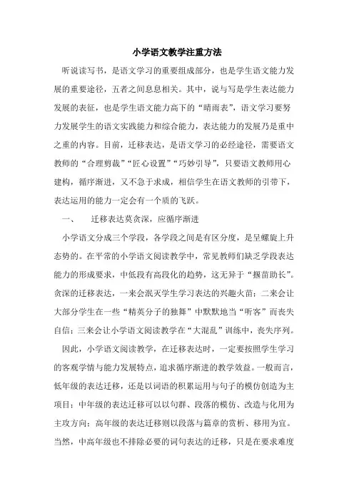小学语文教学注重方法[论文]