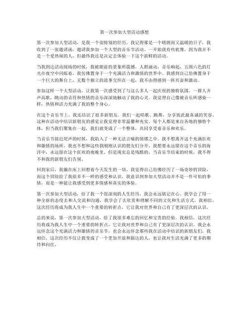 第一次参加大型活动感想