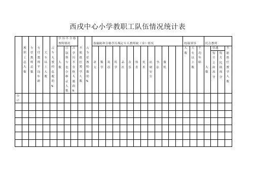 教师队伍情况统计表