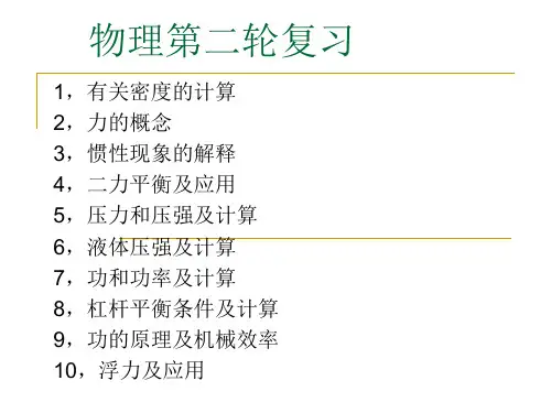 物理第二轮复习[下学期]PPT课件(初中科学)