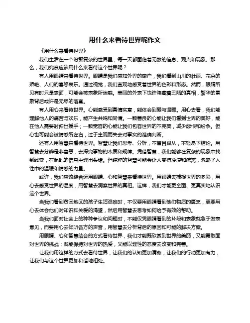 用什么来看待世界呢作文