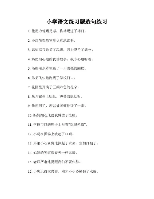 小学语文练习题造句练习