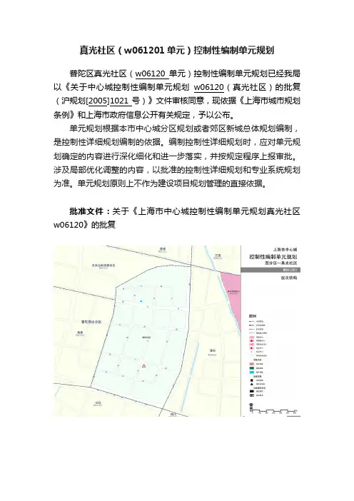 真光社区（w061201单元）控制性编制单元规划