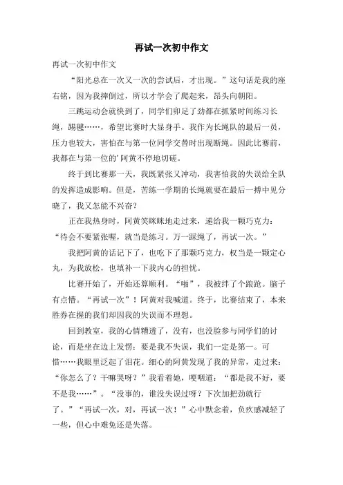 再试一次初中作文