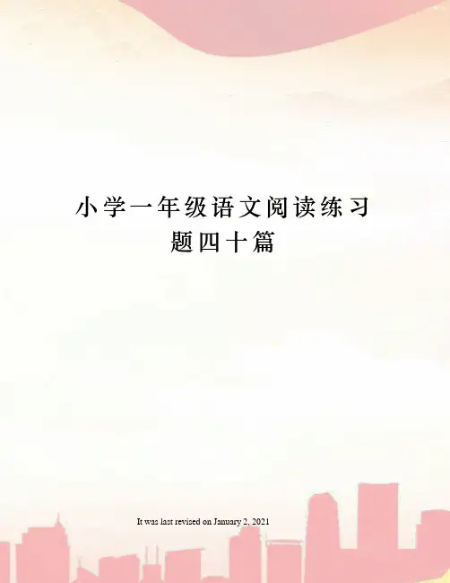 小学一年级语文阅读练习题四十篇
