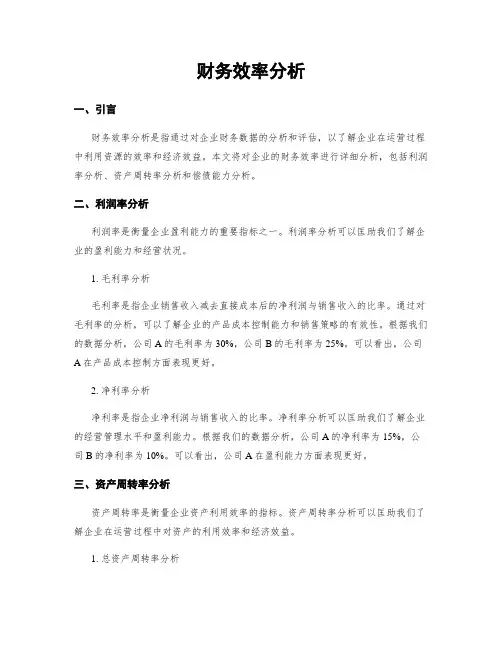 财务效率分析