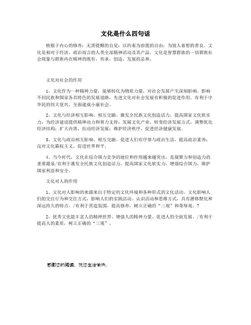 文化是什么四句话
