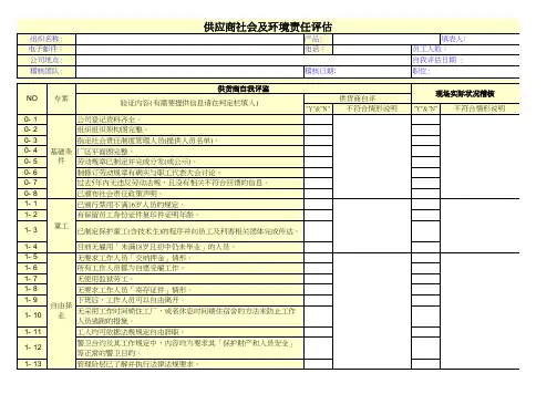 供应商社会与环境责任评估表