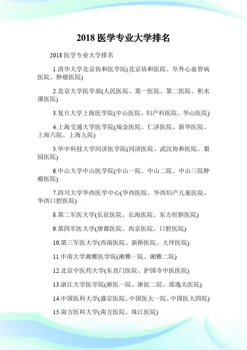 医学专业大学排名.doc