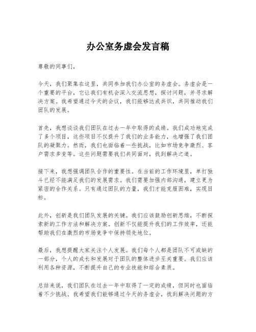 办公室务虚会发言稿