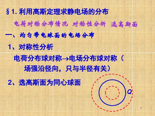 高二物理竞赛利用高斯定理求静电场的分布课件(共18张PPT)