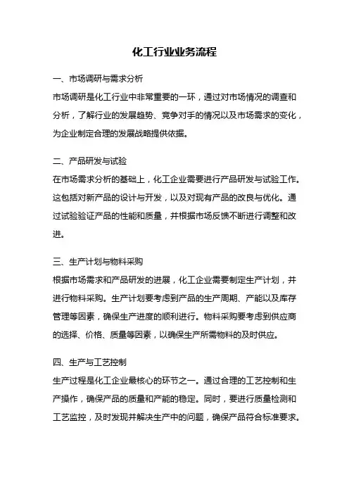 化工行业业务流程