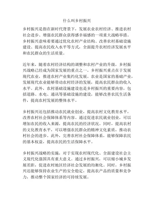 什么叫乡村振兴