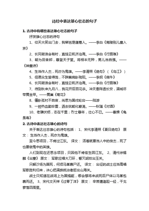 诗经中表达雄心壮志的句子