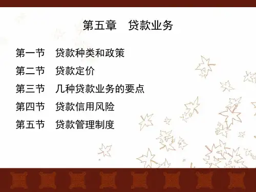 银行学  第五章贷款业务 (1)