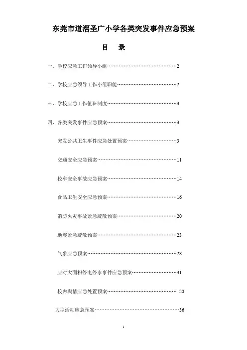 学校各类突发事件应急预案