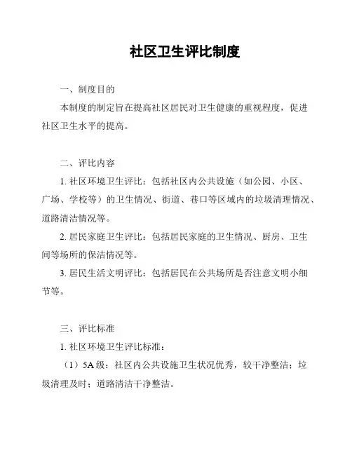 社区卫生评比制度
