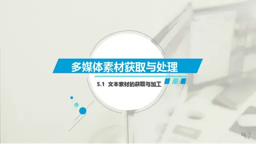 5.1 文本素材的获取与加工