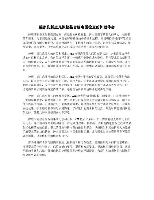 脑损伤新生儿振幅整合脑电图检查的护理体会