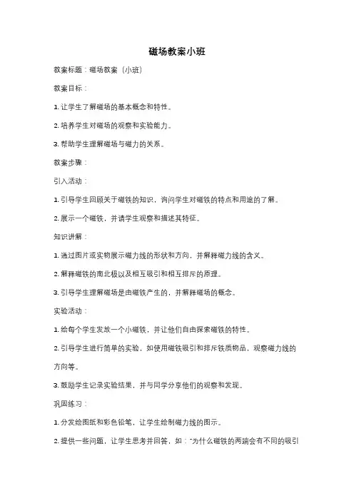 磁场教案小班