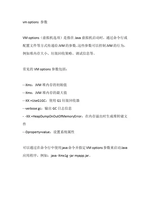 vm options 参数