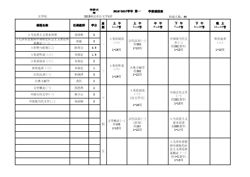 华侨大学课表