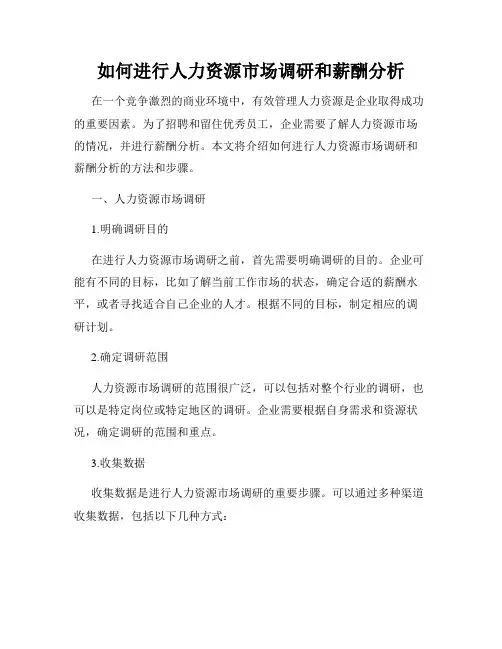如何进行人力资源市场调研和薪酬分析