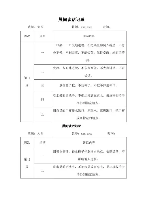晨间谈话记录大四