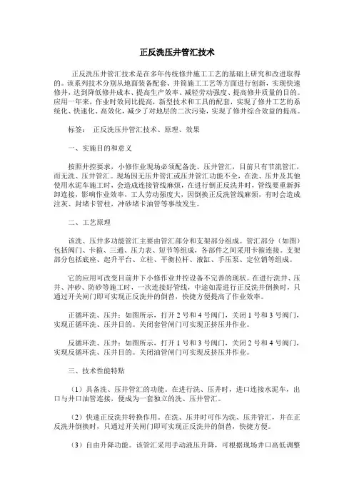 正反洗压井管汇技术