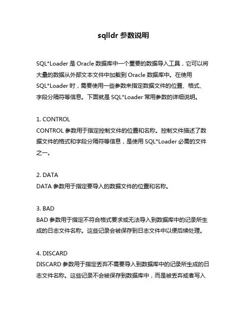 sqlldr参数说明